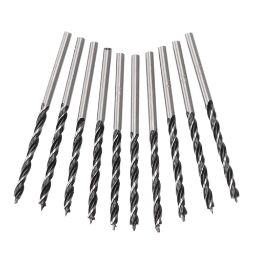 Holzbohrer-Set für Holzbearbeitung, Hartstahl, Holzplankenloch, Spiralbohrer, Handwerkzeug, 3 mm, 10 Stück von Pitadue