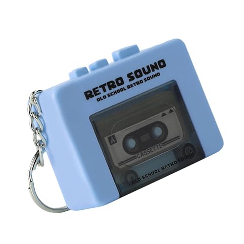 Kreative Tonband-Recorder-Schlüsselanhänger, Miniatur-Kassetten, Spieler-Stile mit 3 vorinstallierten Liedern und Funktionen von Pitadue