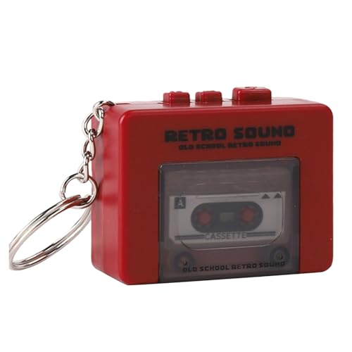 Kreative Tonband-Recorder-Schlüsselanhänger, Miniatur-Kassetten, Spieler-Stile mit 3 vorinstallierten Liedern und Funktionen Kreative Tonband-Recorder-Schlüsselanhänger, Miniatur-Kassetten, Spieler-Stile mit 3 vorinstallierten Liedern und Funktionen von Pitadue