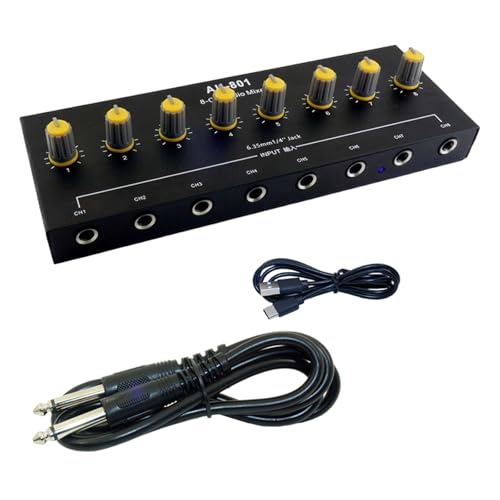Leichter 8-K-Leitungsmixer für Instrumente und Mikrofone mit wiederaufladbarem 500-mAh-Akku und Typ-C-Schnittstellen Leichter 8-K-Leitungsmixer für Instrumente und Mikrofone mit wiederaufladbarem 500-mAh-Akku und Typ-C-Schnittstellen von Pitadue