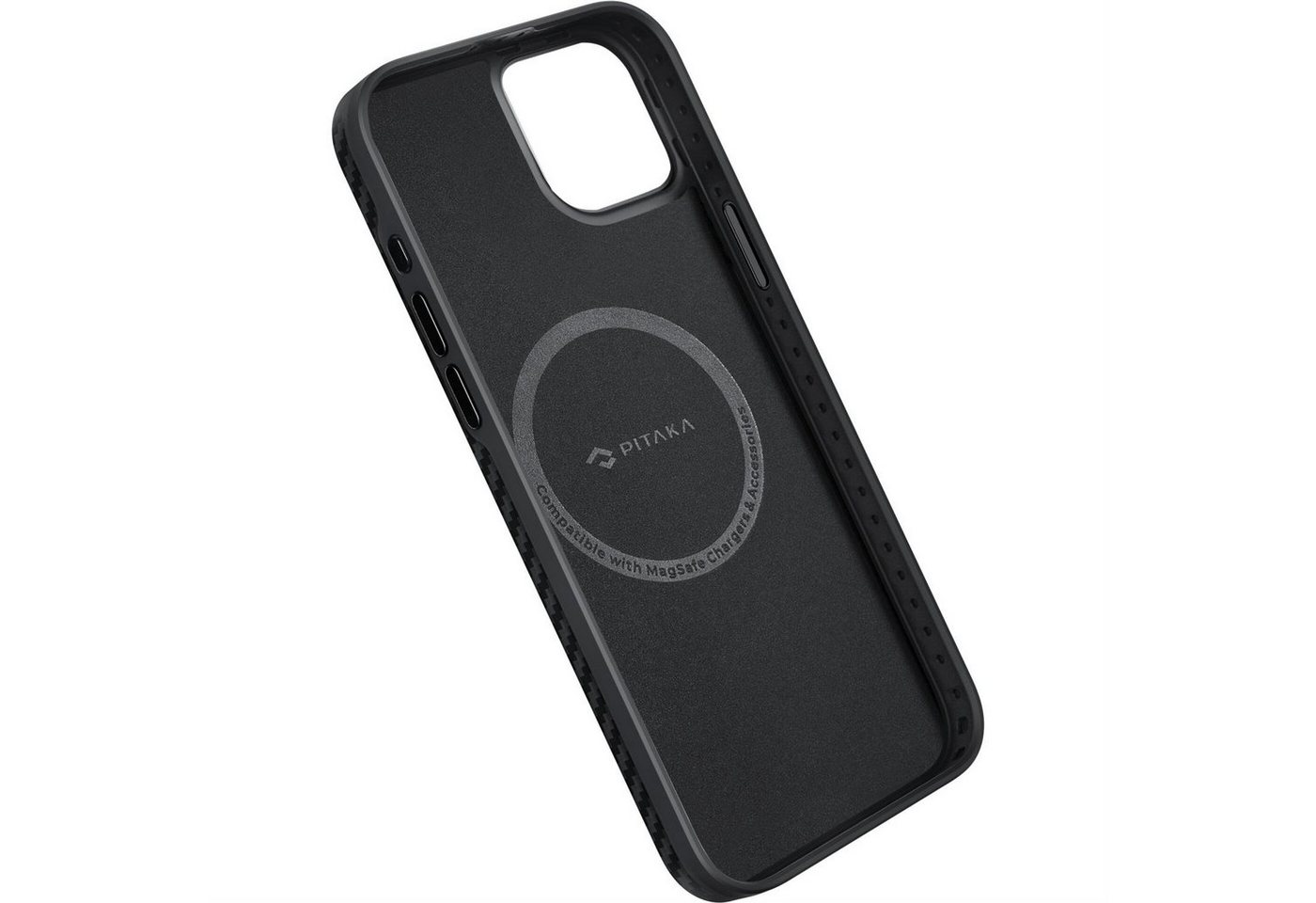 Pitaka Handyhülle Pitaka MagEZ Case Pro 4 1500D für iPhone 15 - Black/Grey Twill von Pitaka