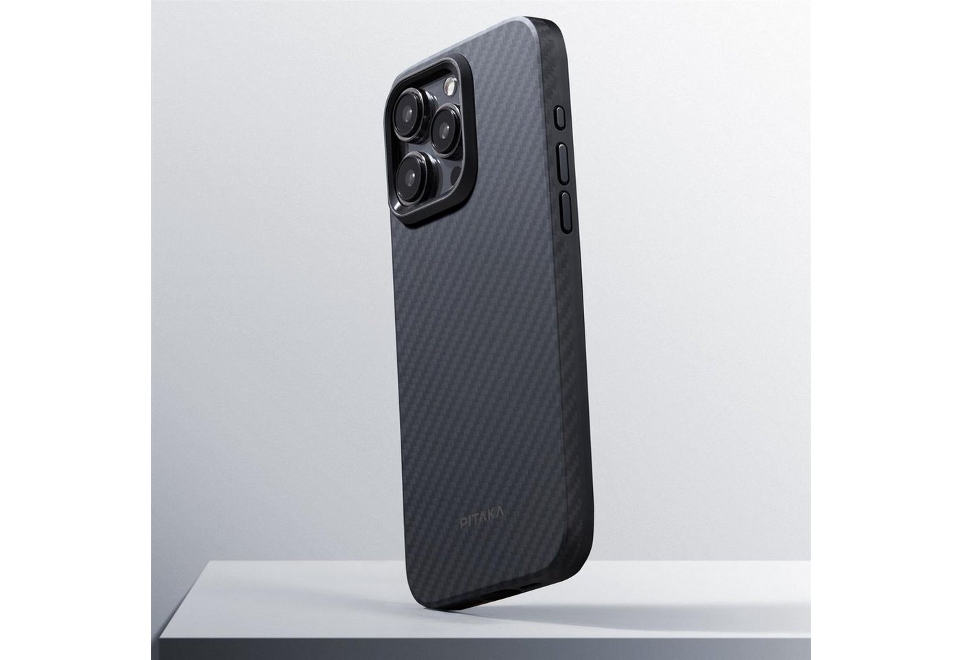 Pitaka Handyhülle Pitaka MagEZ Case Pro 4 1500D für iPhone 15 Pro Max - Black/Grey Twill von Pitaka