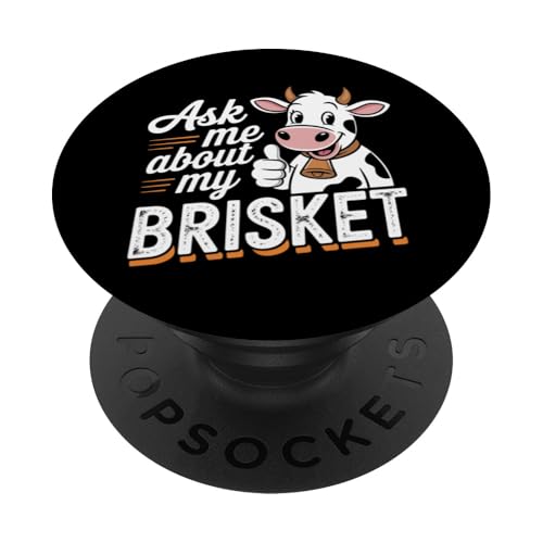 Fragen Sie mich nach meinem Brisket Meat Smoker BBQ Expert Pitmaster PopSockets Klebender PopGrip von Pitmaster Open Fire Cooking
