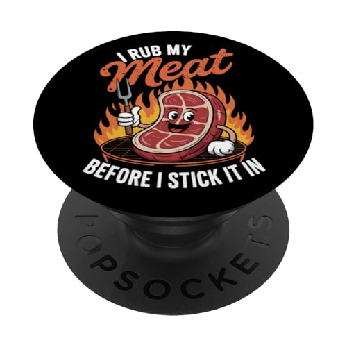 Ich reibe Fleisch ein, bevor ich es hineinstecke. Smoker BBQ Pitmaster PopSockets Klebender PopGrip Ich reibe Fleisch ein, bevor ich es hineinstecke. Smoker BBQ Pitmaster PopSockets Klebender PopGrip von Pitmaster Open Fire Cooking
