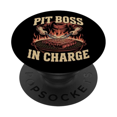 Pit Boss In Charge, Experte für Fleischräucher-BBQ, Pitmaster PopSockets Klebender PopGrip Pit Boss In Charge, Experte für Fleischräucher-BBQ, Pitmaster PopSockets Klebender PopGrip von Pitmaster Open Fire Cooking