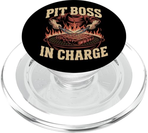 Pit Boss In Charge, Experte für Fleischräucher-BBQ, Pitmaster PopSockets PopGrip für MagSafe Pit Boss In Charge, Experte für Fleischräucher-BBQ, Pitmaster PopSockets PopGrip für MagSafe von Pitmaster Open Fire Cooking