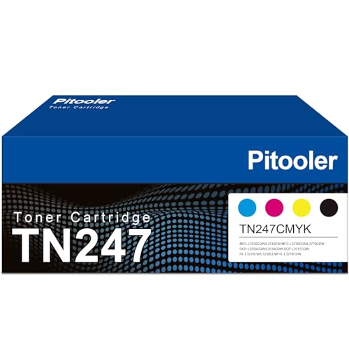 Pitooler TN-243 TN247 Toner Kompatible mit Brother TN 247 TN243 für DCP-L3550CDW HL-L3230CDW MFC-L3770CDW MFCL3750CDW MFC-L3750CDW HL-L3210CW (2Schwarz,1Cyan,1Gelb,1Magenta, 5er-Pack ) von Pitooler