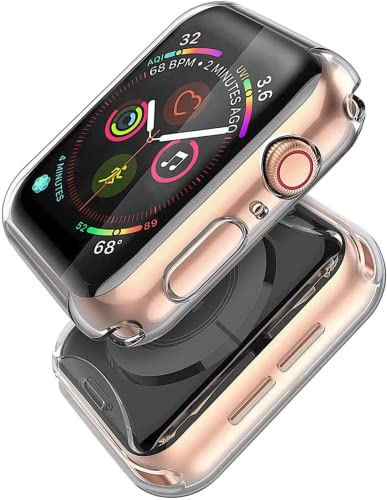 Piuellia [2er-Pack] transparente Hülle für Apple Watch Series 6 SE Series 5 Series 4 Displayschutzfolie 40 mm, iWatch Overall Schutzhülle TPU HD klar ultradünne Hülle von Piuellia