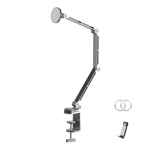 Piuusngy Tablet-Ständer, Schreibtisch-Ständer, Telefonhalter, 360° Drehbar, Klappbar, Büro-Befestigung, Magnetische Halterung, von Piuusngy