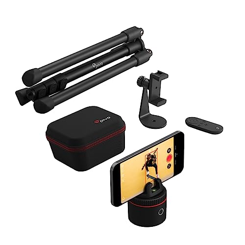 Pivo Pod Classic Auto Kamera Stativ 360 Grad für Vlogging, Automatische Handyhalterung, Intelligente Aufnahme, Bewegungssensor mit Fernbedienung, Smart Mount, Transportetui und Stativ von Pivo