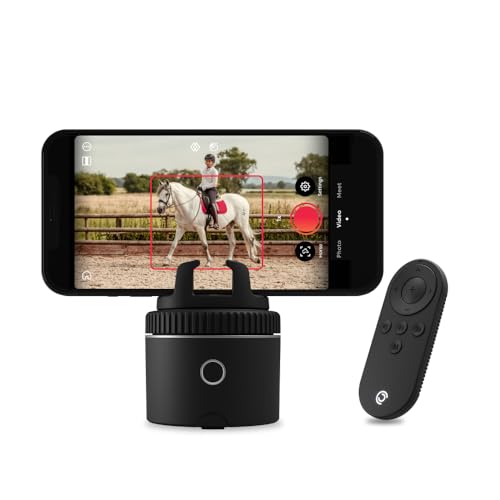 Pivo Pod Silber Equestrian, Auto Kamera Stativ 360 Grad für Pferde, Automatische Handyhalterung, Intelligente Aufnahme, Bewegungssensor mit Fernbedienung von Pivo