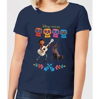 Coco Miguel Logo Damen T-Shirt - Navy Blau - M von Pixar