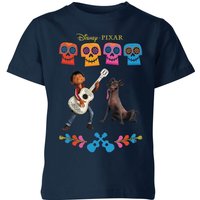 Coco Miguel Logo Kinder T-Shirt - Navy Blau - 7-8 Jahre von Pixar