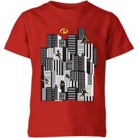 Die Unglaublichen 2 Skyline Kinder T-Shirt - Rot - 11-12 Jahre von Original Hero