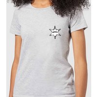 Toy Story Sheriff Woody Badge Damen T-Shirt - Grau - M von Pixar