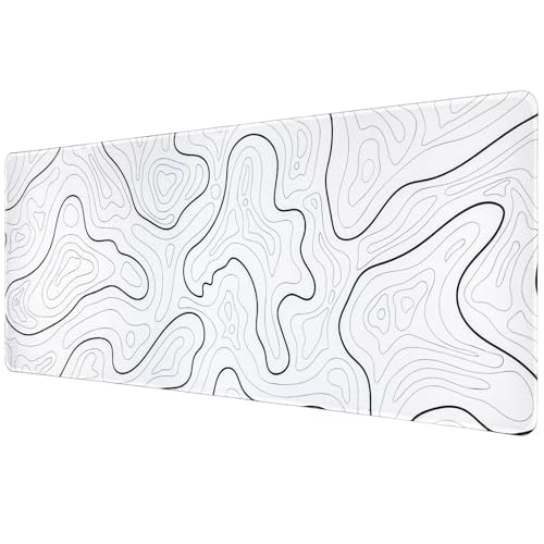 Pixaro Mauspad Gaming Weiß - 80 × 30 cm Mauspad mit Minimalistische Topographische, rutschfeste Unterseite Mauspad Tastatur und Maus, zum Büro Schreibtisch Unterlegmatte Pixaro Mauspad Gaming Weiß - 80 × 30 cm Mauspad mit Minimalistische Topographische, rutschfeste Unterseite Mauspad Tastatur und Maus, zum Büro Schreibtisch Unterlegmatte von Pixaro