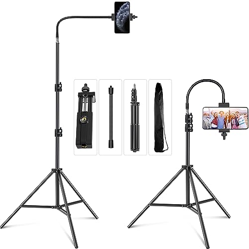 Handy Stativ Ringlichter Stativ, Verstellbarer Handy Video Ständer für iPhone Kamera, Videoaufnahme, Vlogging, Streaming, drehbarer Live Video Ständer, kompatibel mit den meisten Handys Stativ 2M/80in von Pixel