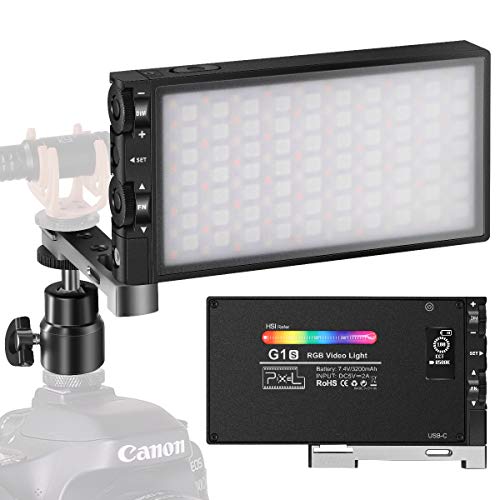 Pixel G1s RGB LED Videoleuchte, Eingebaut 12W Akku Video Licht, Volle Farbe und 12 Farblicht, CRI≥97 2500-8500K Dimmbar RGB Kamera Licht mit Gehäuse aus Aluminiumlegierung Pixel G1s RGB LED Videoleuchte, Eingebaut 12W Akku Video Licht, Volle Farbe und 12 Farblicht, CRI≥97 2500-8500K Dimmbar RGB Kamera Licht mit Gehäuse aus Aluminiumlegierung von Pixel