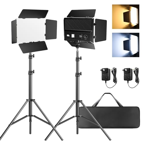 Pixel LED Video Kit Mit Scheunentür, 2-Pack Bi-Color Fotografie Beleuchtung, 2500-6500K Dimmbares Studio Licht, CRI 96+ Panel für Videografie/Spiel Streaming/Film/Video Aufnahme Pixel LED Video Kit Mit Scheunentür, 2-Pack Bi-Color Fotografie Beleuchtung, 2500-6500K Dimmbares Studio Licht, CRI 96+ Panel für Videografie/Spiel Streaming/Film/Video Aufnahme von Pixel