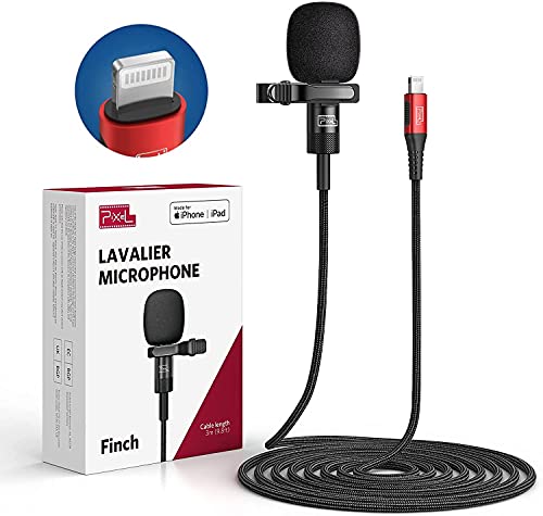 Pixel Lavalier Mikrofon Kompatibel mit iPhone/IPad (Apple MFi-Zertifiziert) für Videoaufnahmen Livestream Vlog YouTube Facebook mit 3m Kabel von Pixel