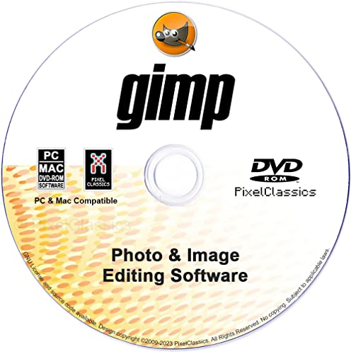 GIMP Photo Editor 2024 Premium Professionelle Bildbearbeitungssoftware CD Kompatibel mit Windows 11, 10, 8, 8.1 7, Vista, XP PC und Mac OS - Lebenslange Lizenz, keine monatliche Abonnementgebühr von PixelClassics