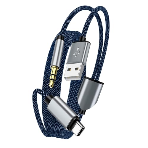 Pixelure USB C auf 3,5 mm Audio Aux Kabel, 2-in-1 Ladekabel mit Stereo-Kopfhöreranschluss Kopfhörer Stereo Kabel, Kompatibel mit Phone 15/16, Auto Audio/Laden Kabel von Pixelure