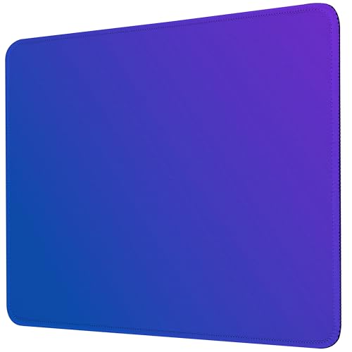 Premium-Mauspad mit Nähten (26 x 21 cm) | Rutschfeste Unterseite und waschbare Oberfläche | weicher Schreibtisch für Gaming, Laptop und Büro (Blau-Violett) von Piyycur