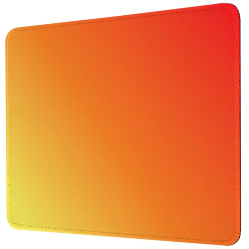 Premium-Mauspad mit Nähten (26 x 21 cm) | Rutschfeste Unterseite und waschbare Oberfläche | weicher Schreibtisch für Gaming, Laptop und Büro (Gelb-Orange Farbton Sonnenuntergang) von Piyycur