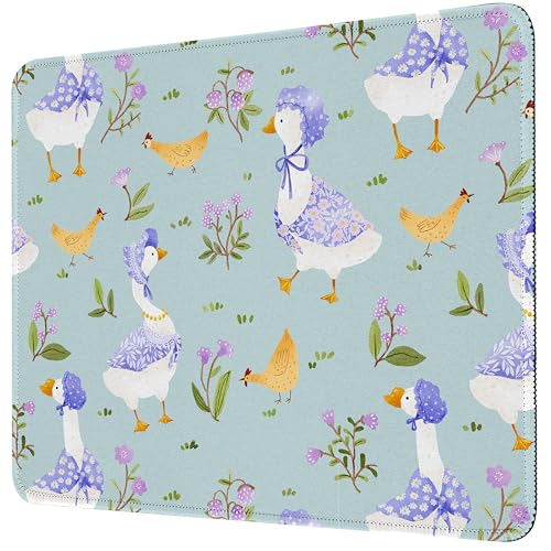 Premium-Mauspad mit Nähten (26 x 21 cm) | Rutschfeste Unterseite und waschbare Oberfläche | weicher Schreibtisch für Gaming, Laptop und Büro (Motiv: Netter Bauernhof) von Piyycur