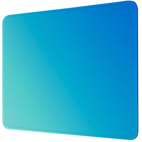 Premium-Mauspad mit Nähten (26 x 21 cm) | Rutschfeste Unterseite und waschbare Oberfläche | weicher Schreibtisch für Gaming, Laptop und Büro (Ozean-Mint-Farbverlauf) von Piyycur