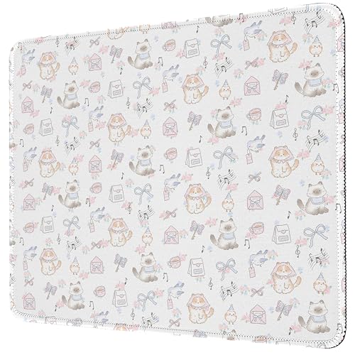 Premium-Mauspad mit Nähten (26 x 21 cm) | Rutschfeste Unterseite und waschbare Oberfläche | weicher Schreibtisch für Gaming, Laptop und Büro (Schwarze Stern) von Piyycur