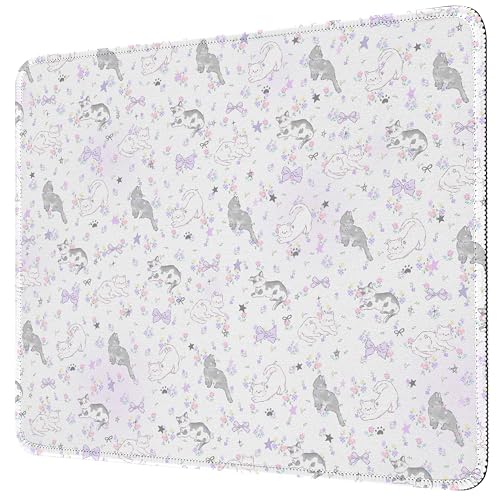 Premium-Mauspad mit Nähten (26 x 21 cm) | Rutschfeste Unterseite und waschbare Oberfläche | weicher Schreibtisch für Gaming, Laptop und Büro (komfortabler Lebensstil für Tiere) von Piyycur
