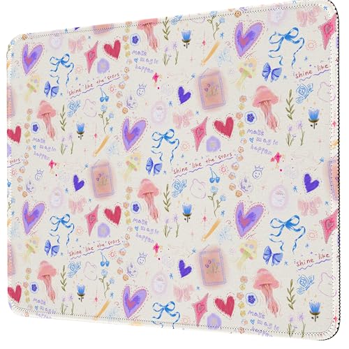 Premium-Mauspad mit Nähten (26 x 21 cm) | Rutschfeste Unterseite und waschbare Oberfläche | weicher Schreibtisch für Gaming, Laptop und Büro (süße Träume) von Piyycur