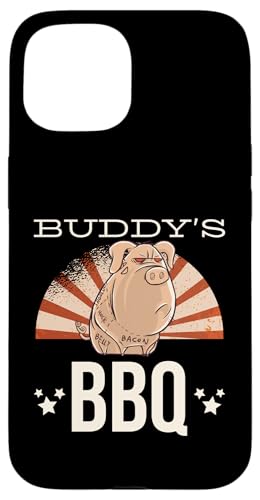 BBQ Grill Barbecue grillen BUDDYS BBQ grillen Hülle für iPhone 15 BBQ Grill Barbecue grillen BUDDYS BBQ grillen Hülle für iPhone 15 von Pizza BBQ Grill Fastfood Restaurant Zubehör Shirts