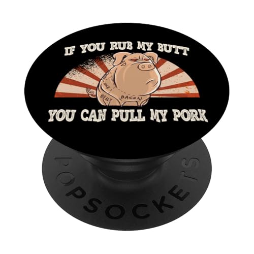 BBQ Grill pork Barbecue grillen BBQ grillen PopSockets Klebender PopGrip BBQ Grill pork Barbecue grillen BBQ grillen PopSockets Klebender PopGrip von Pizza BBQ Grill Fastfood Restaurant Zubehör Shirts