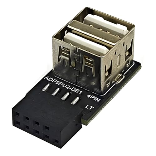 Motherboard USB 2.0 auf 9-poligen Frontanschlusskonverter, USB-Header-Adapter, USB 2.0-Buchse, Konverter-Verlängerungskarte für PC Motherboard USB 2.0 auf 9-poligen Frontanschlusskonverter, USB-Header-Adapter, USB 2.0-Buchse, Konverter-Verlängerungskarte für PC von Pjeghbvop