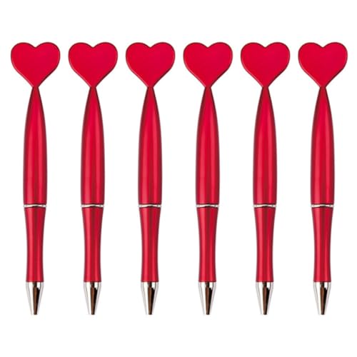 Pjeghbvop Kugelschreiber, herzförmig, 1,0 mm, für Tagebuch, Hochzeit, Schule, Büro, Party, 6 Stück Pjeghbvop Kugelschreiber, herzförmig, 1,0 mm, für Tagebuch, Hochzeit, Schule, Büro, Party, 6 Stück von Pjeghbvop