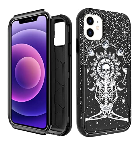 Plakill Für iPhone 11 Schutzhülle 3 in 1 Designer Totenkopf Skelett Gothic Fallgetestet Niedliche Hüllen für Frauen Mädchen Stoßfest Schutz Rugged Heavy Duty Phone Cover für iPhone 11 Plakill Für iPhone 11 Schutzhülle 3 in 1 Designer Totenkopf Skelett Gothic Fallgetestet Niedliche Hüllen für Frauen Mädchen Stoßfest Schutz Rugged Heavy Duty Phone Cover für iPhone 11 von Plakill