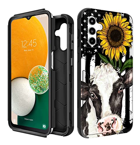 Plakill Galaxy A54 5g Handyhülle, strapazierfähig, Schutzhülle mit Kuh, Sonnenblume, Designer, sturzgetestet, niedliche Hüllen für Männer, Frauen, stoßfest, robuste Hülle für Samsung A54 6.4 Zoll von Plakill