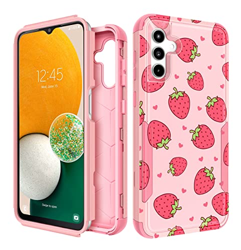 Plakill Schutzhülle für Samsung Galaxy A54 5G, strapazierfähig, Schutzdesign, Erdbeere, Fallgetestet, niedliche Hüllen für Männer, Frauen, Mädchen, Schutz, robuste Bumper Handyhülle für Galaxy A54 5G von Plakill