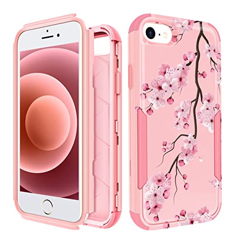 Plakill Schutzhülle für iPhone SE 2020/2022/3. Generation, für iPhone 8/7, strapazierfähig, schützende Blüte, niedliche Handyhülle für Damen, Herren, Mädchen, Jungen, harte Hüllen für iPhone 7/8/SE von Plakill