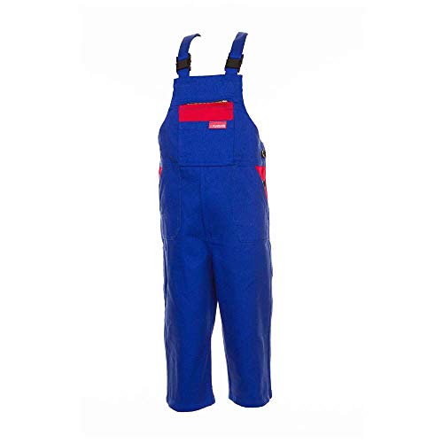 Größe 110/116 Kinder Planam Junior Latzhose BW kornblau rot Modell 0164 von Planam