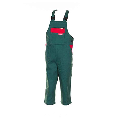 Planam Größe 170/176 Kinder Junior Latzhose BW mittelgrün rot Modell 0166 von Planam