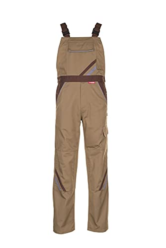 Planam 2334064 Highline Latzhose, Khaki/Braun/Zink, Größe 64 von Planam