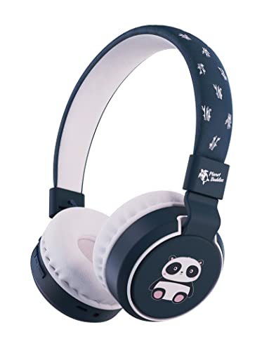 Planet Buddies Panda On-Ear Kinder Kopfhörer Bluetooth | Faltbare Kinderkopfhörer Kabellos mit Mikrofon für Tablets und Telefone | Kindersichere Lautstärke für Schule, Musik & Anrufe von Planet Buddies
