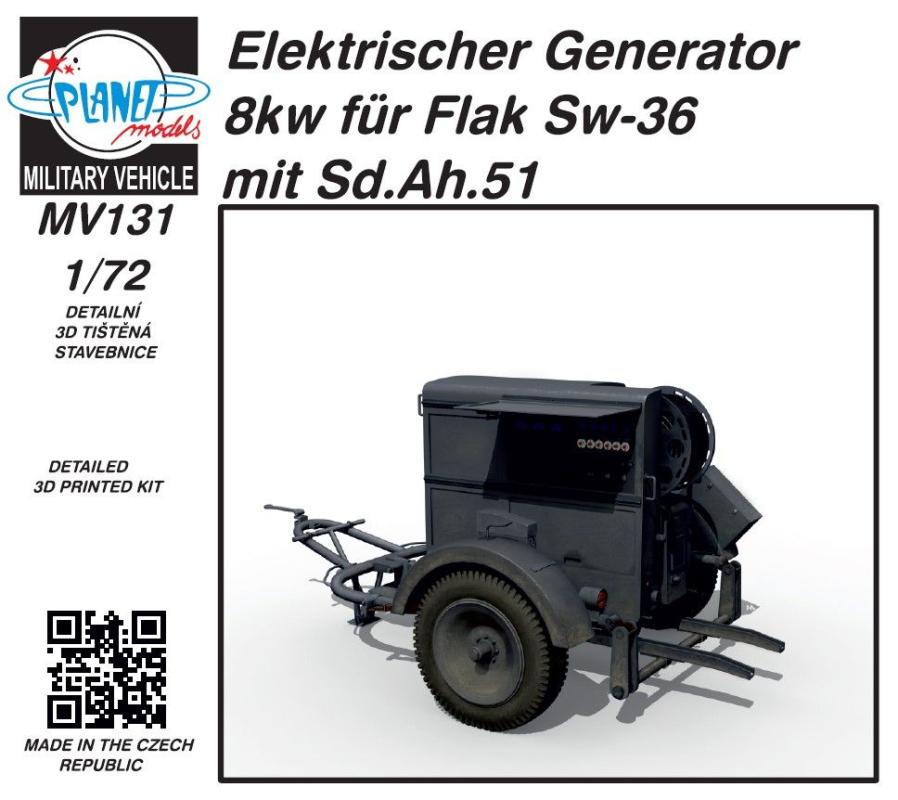Elektrischer Generator 8kw für Flak Sw-36 mit Sd.Ah.51 1/72 von Planet Models