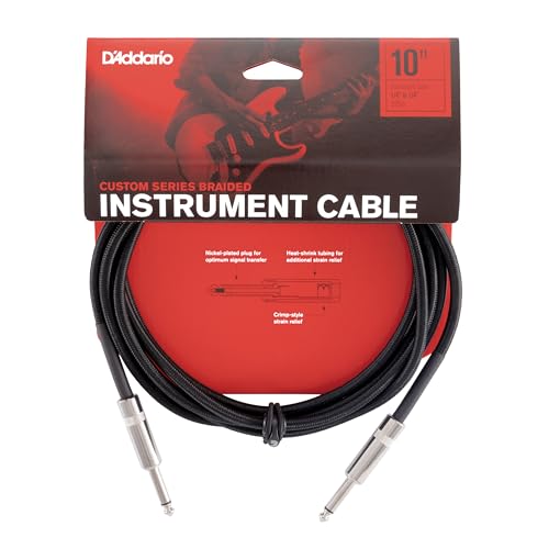 D'Addario Custom Series Instrumentenkabel mit Flechtschirm, Schwarz, 3 m D'Addario Custom Series Instrumentenkabel mit Flechtschirm, Schwarz, 3 m von Planet Waves