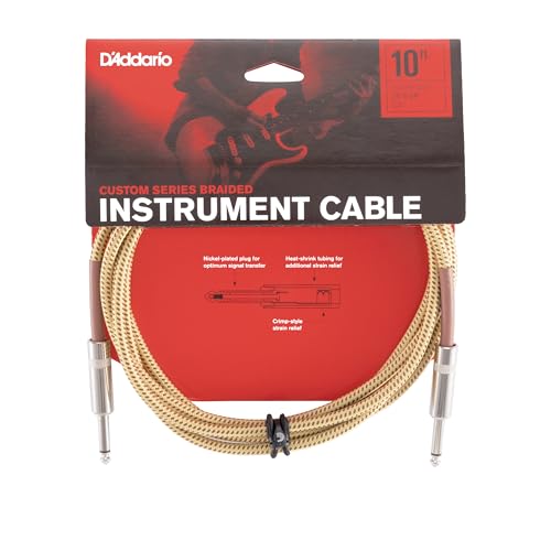 D'Addario Custom Series Instrumentenkabel mit Flechtschirm, Tweed, 3 m von Planet Waves