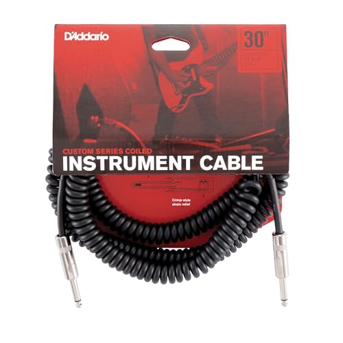D'Addario Custom Series Spiral-Instrumentenkabel, Schwarz, 6 m D'Addario Custom Series Spiral-Instrumentenkabel, Schwarz, 6 m von Planet Waves
