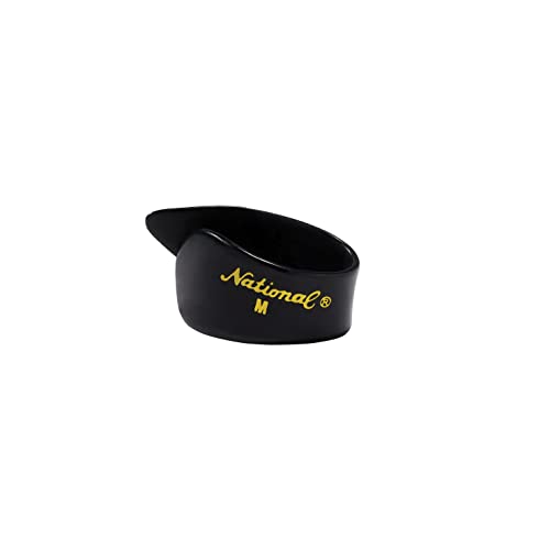 D'Addario National Celluloid Thumb Picks, Medium Schwarz - 4er-Pack von Planet Waves